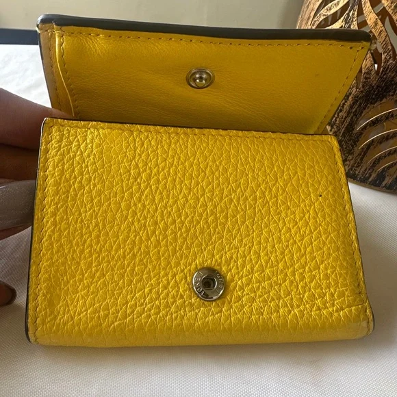FENDI Peekaboo Yellow Leather Mini Wallet - Picture 11 of 14